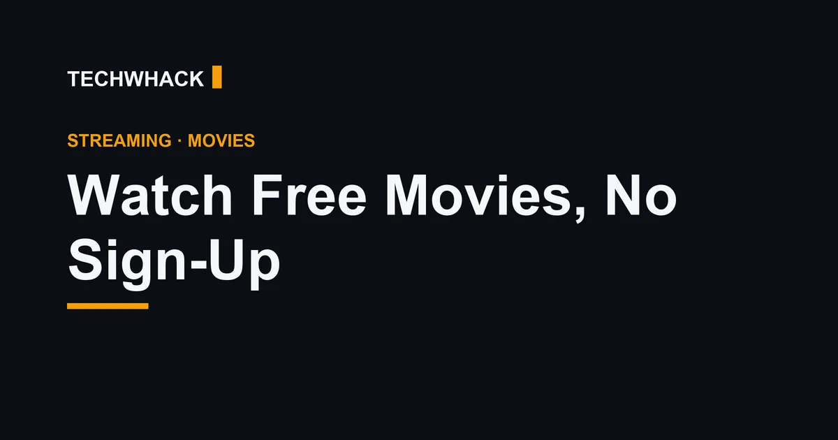 Laptop browser playing a free movie with no login screen